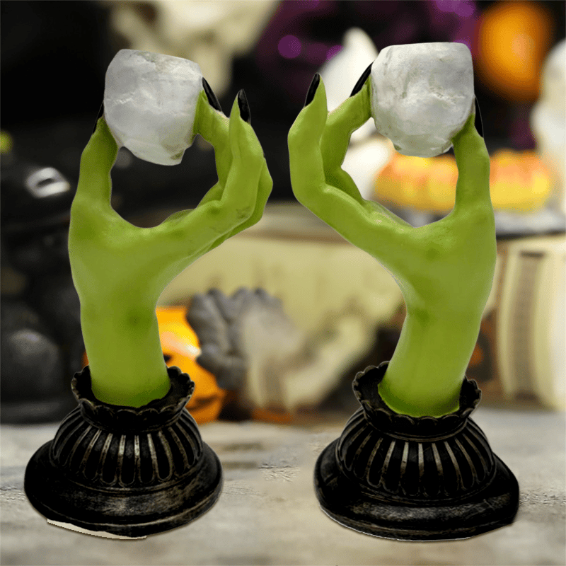 🕯️ Witch Hand Skull Candle Holder – Haunting Gothic Decor ✨