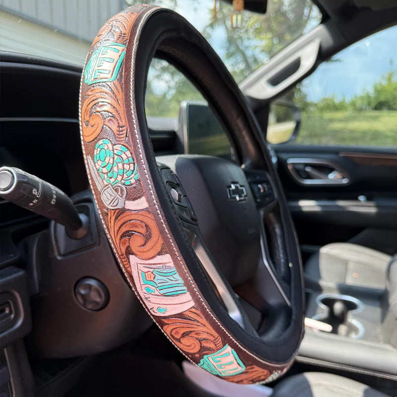 🎯 Buy 2 Only 29.99🎯Retro Western Cowboy Car Universal Steering Wheel Cover