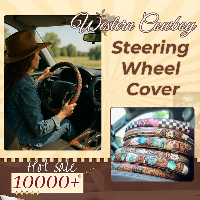 🎯 Buy 2 Only 29.99🎯Retro Western Cowboy Car Universal Steering Wheel Cover