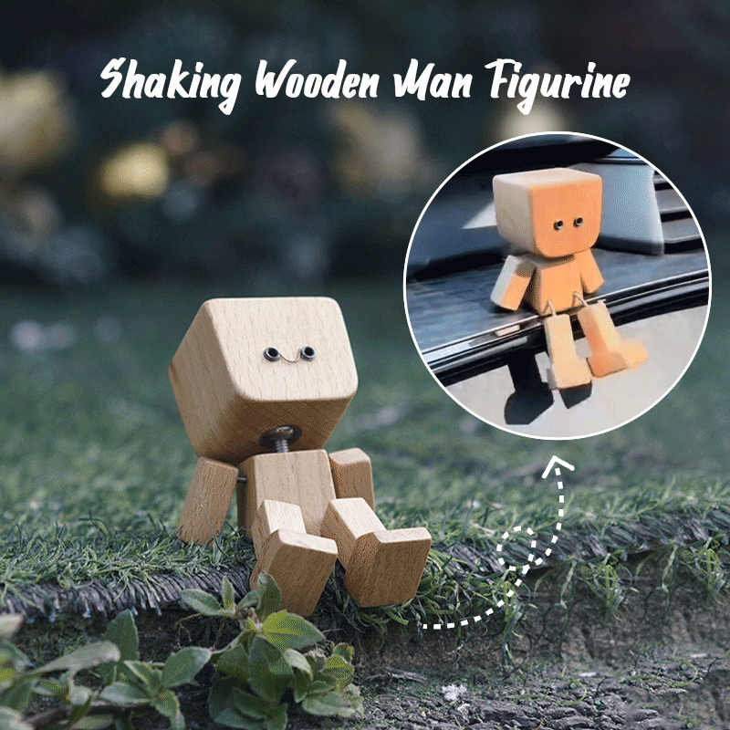 ⏰Limited stock!🔥Shaking Wooden Man Figurine