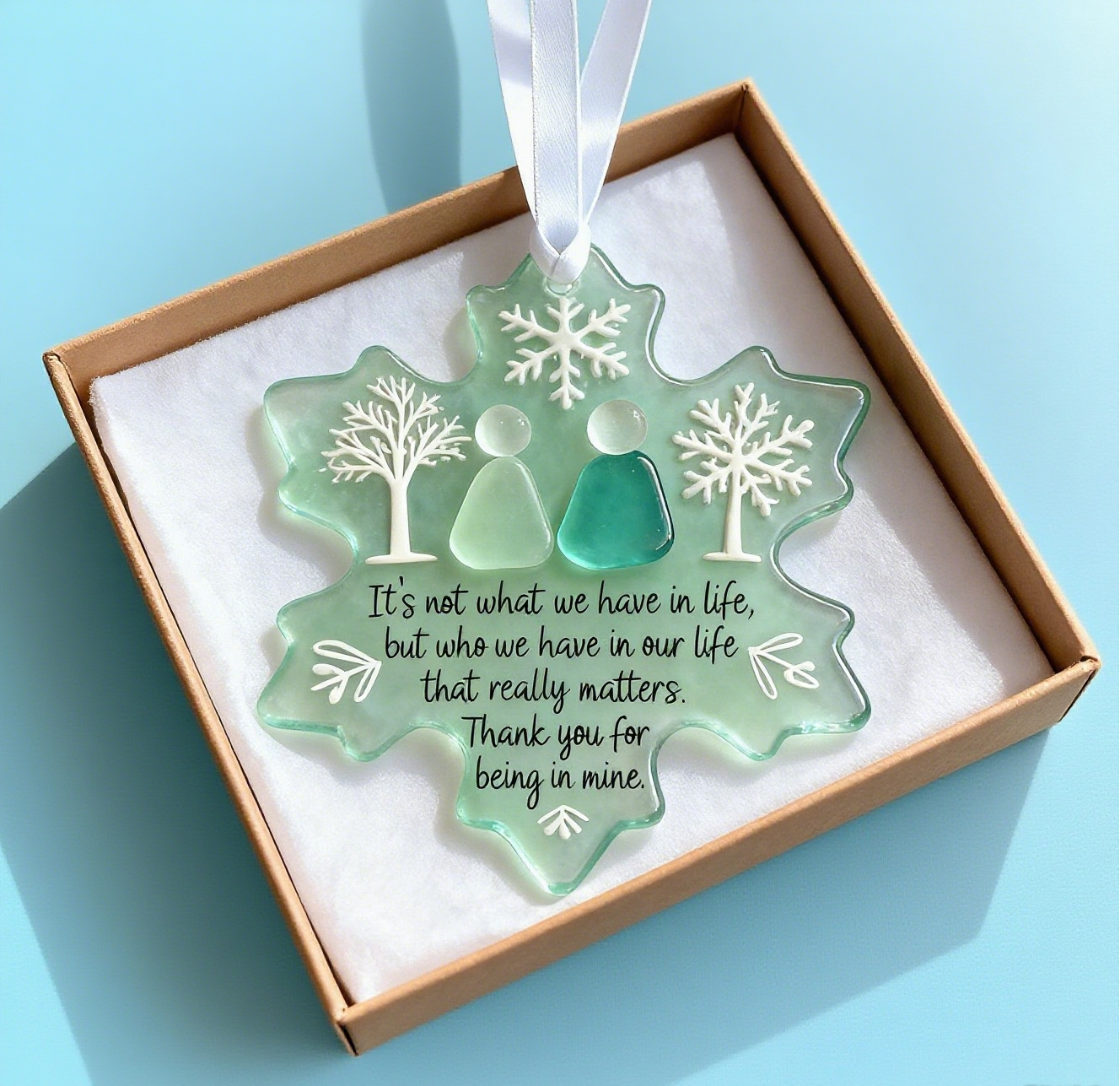 🌊Snowflake-Shaped Sea Glass Friendship Decor❄✨Shaped by Nature & Crafted by Hand!