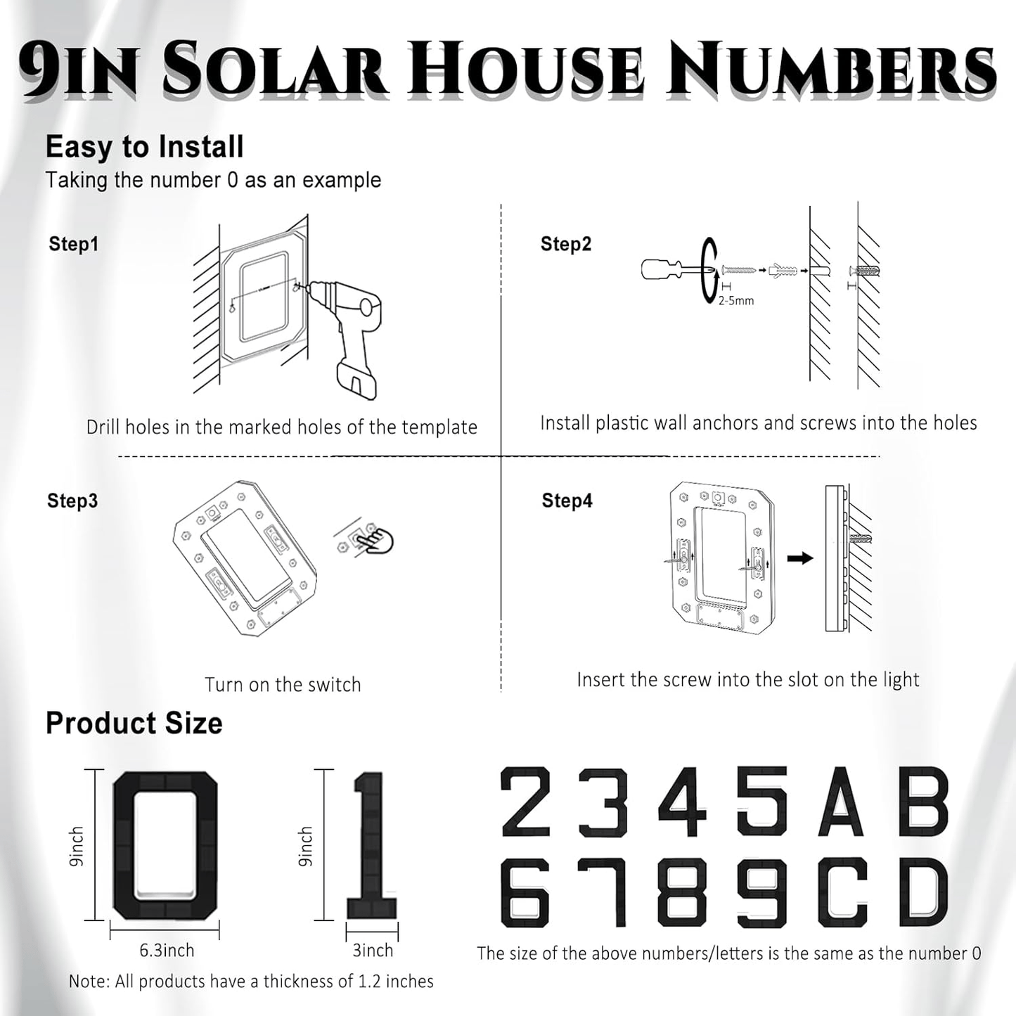 🔥Solar Lighted House Numbers for Outside