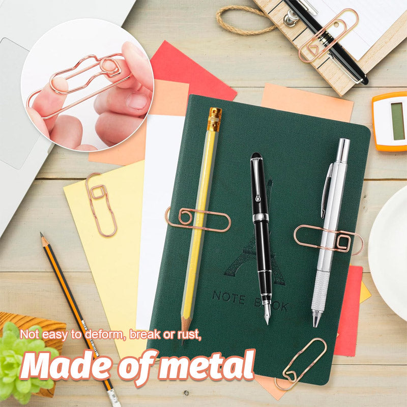 6Pcs 3 Colors Heart Pen Clip Metal Pencil Clips