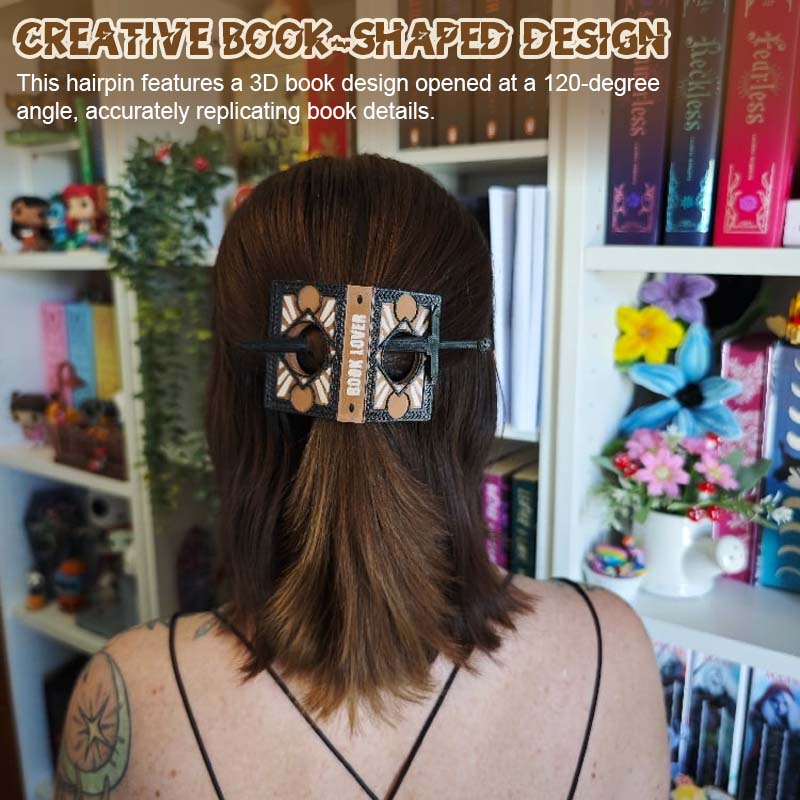 📚Book lover hairpin: A Touch of Creativity in Every Strand!