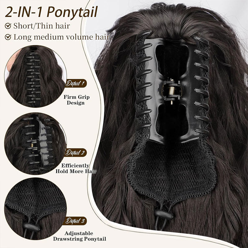 Volumizing Wavy Claw Clip Ponytail