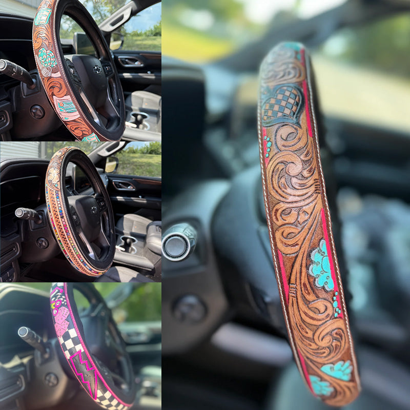 🎯 Buy 2 Only 29.99🎯Retro Western Cowboy Car Universal Steering Wheel Cover