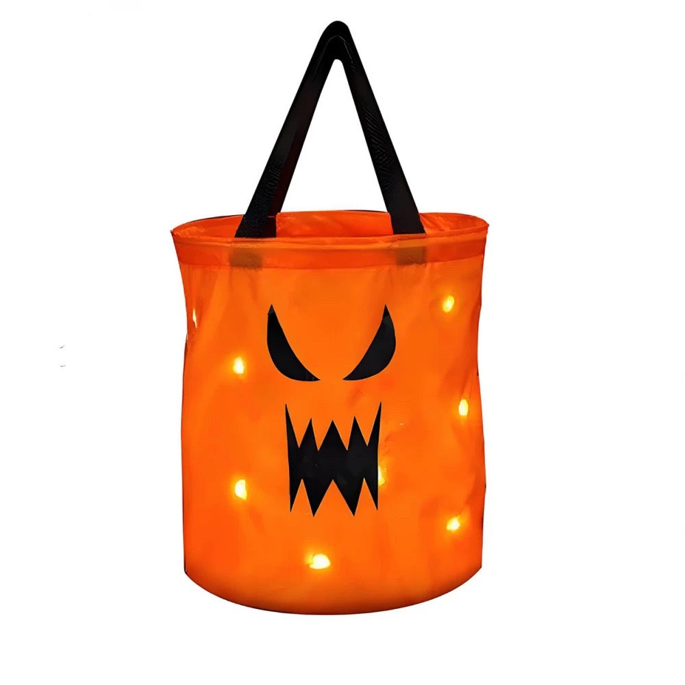 💥LAST DAY SALE 49% OFF💥 Halloween Candy Bucket with LED Lights Trick or Treat Bags for Kids and Adults Halloween Basket