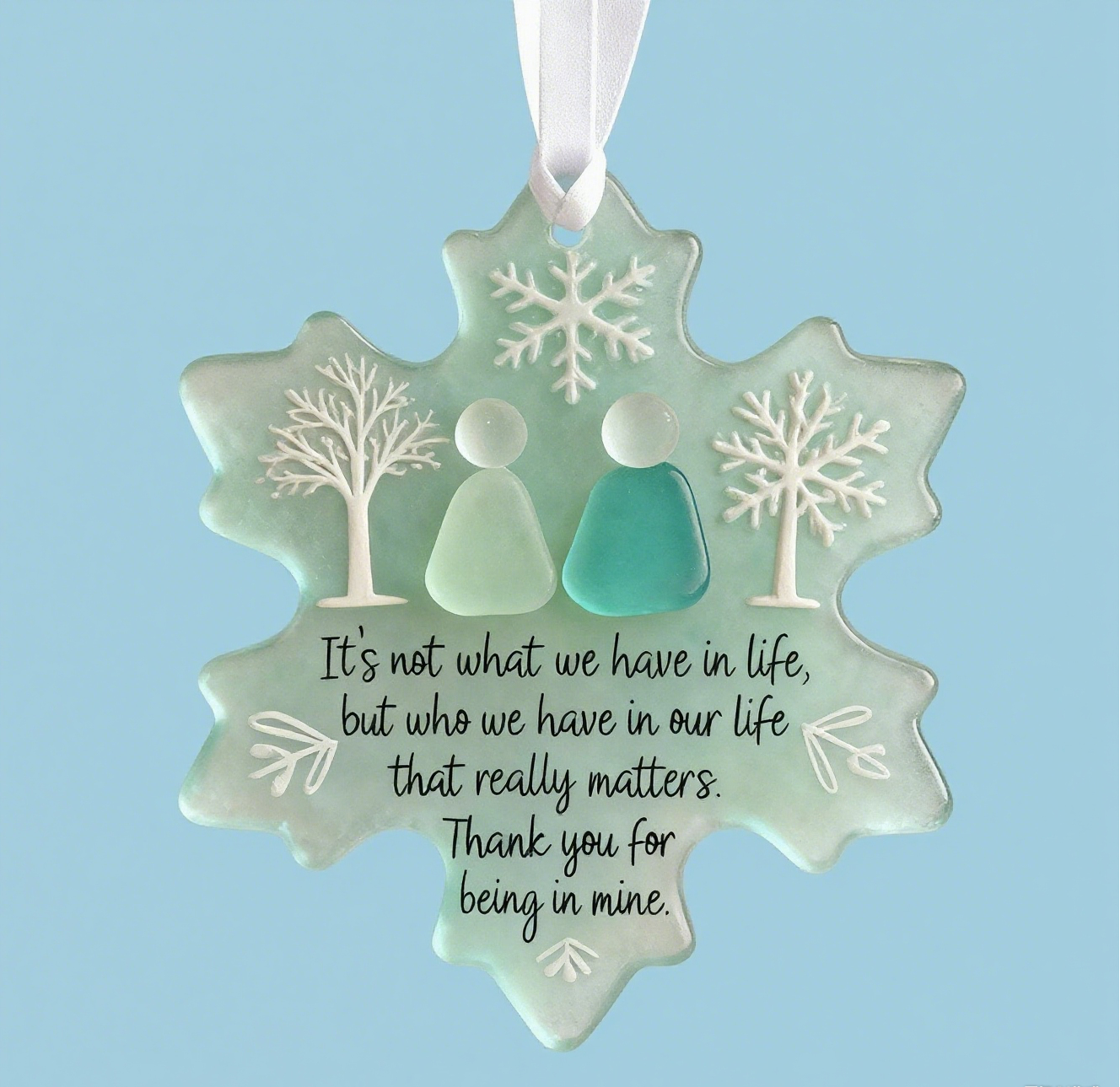 🌊Snowflake-Shaped Sea Glass Friendship Decor❄✨Shaped by Nature & Crafted by Hand!