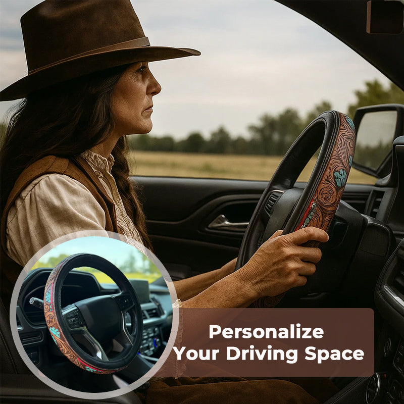 🎯 Buy 2 Only 29.99🎯Retro Western Cowboy Car Universal Steering Wheel Cover
