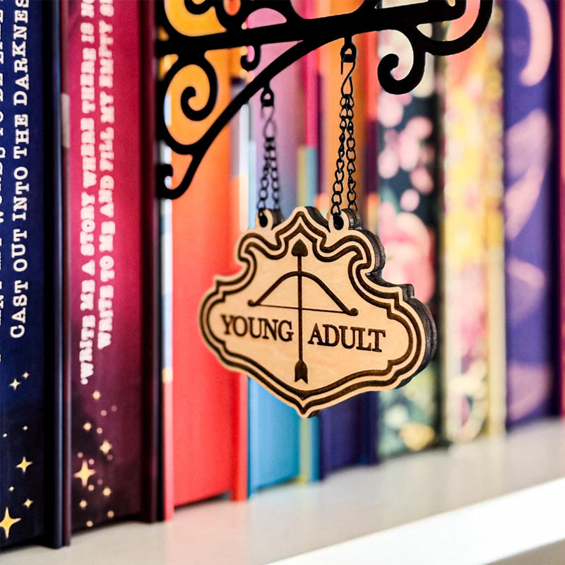 🔥LAST DAY 49% OFF-Book Nook Tavern Signs – Genre Shelf Labels with Hanging Brackets