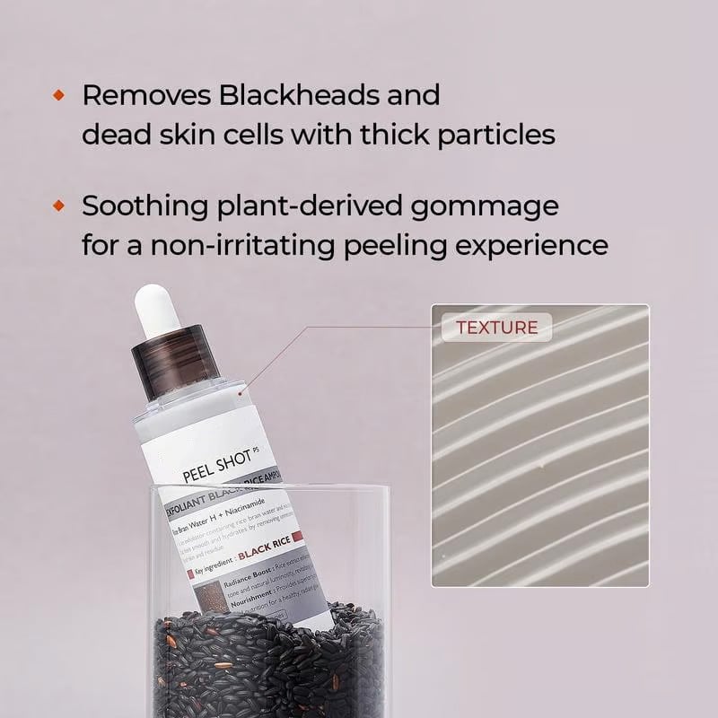 🌿Peel Shot Glow Rice Ampoule Duo - Serums for Brightening, Exfoliating, and Moisturizing🌾