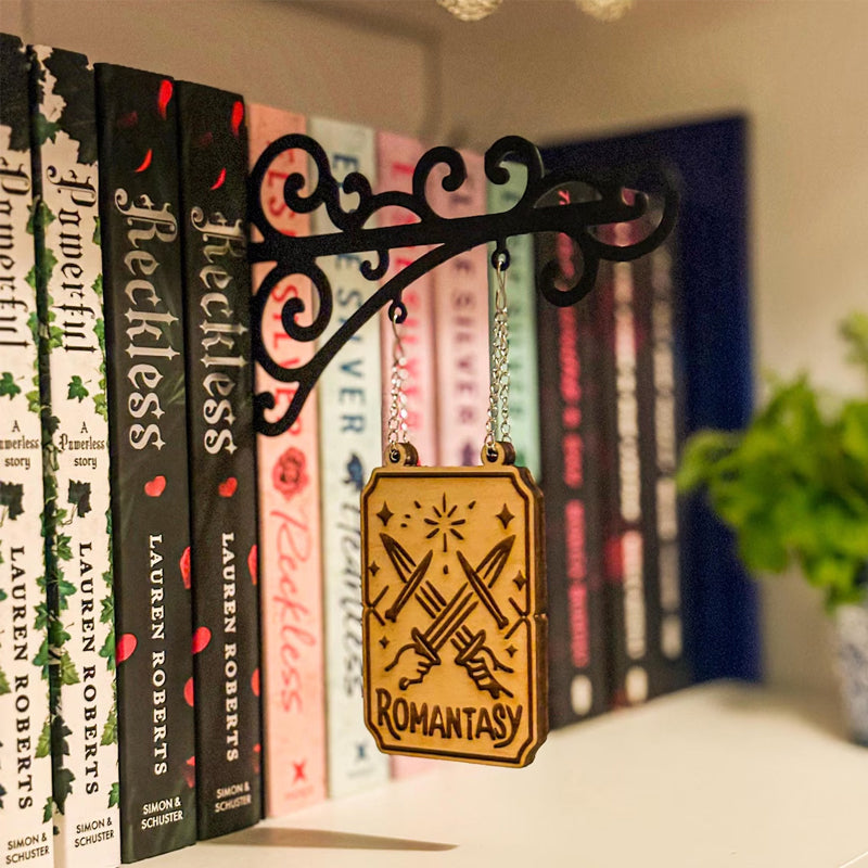 🔥LAST DAY 49% OFF-Book Nook Tavern Signs – Genre Shelf Labels with Hanging Brackets