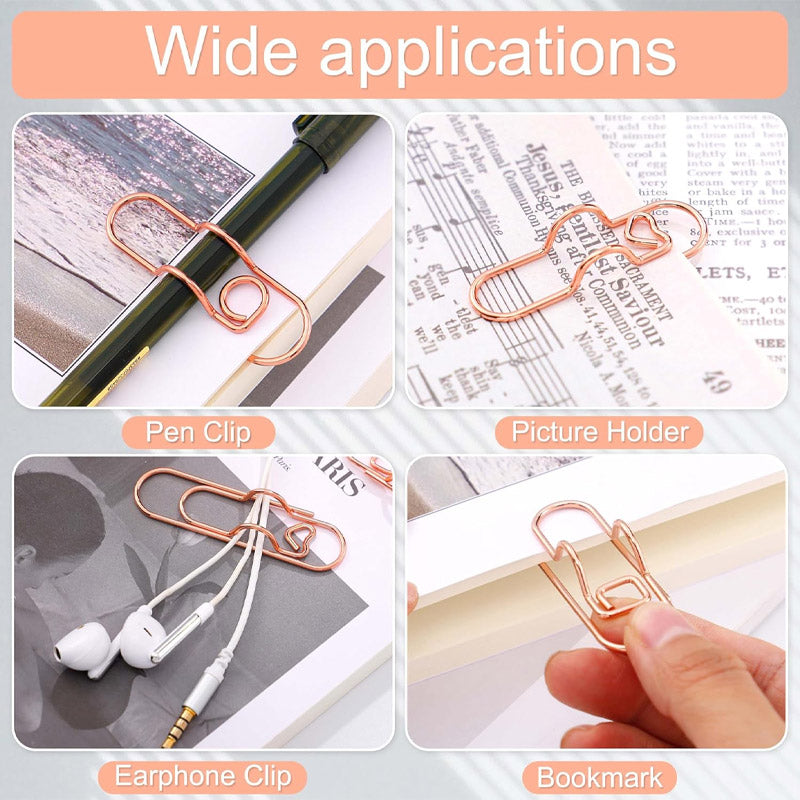 6Pcs 3 Colors Heart Pen Clip Metal Pencil Clips