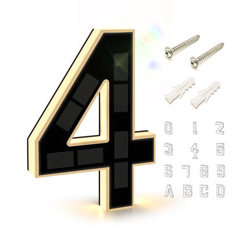 🔥Solar Lighted House Numbers for Outside