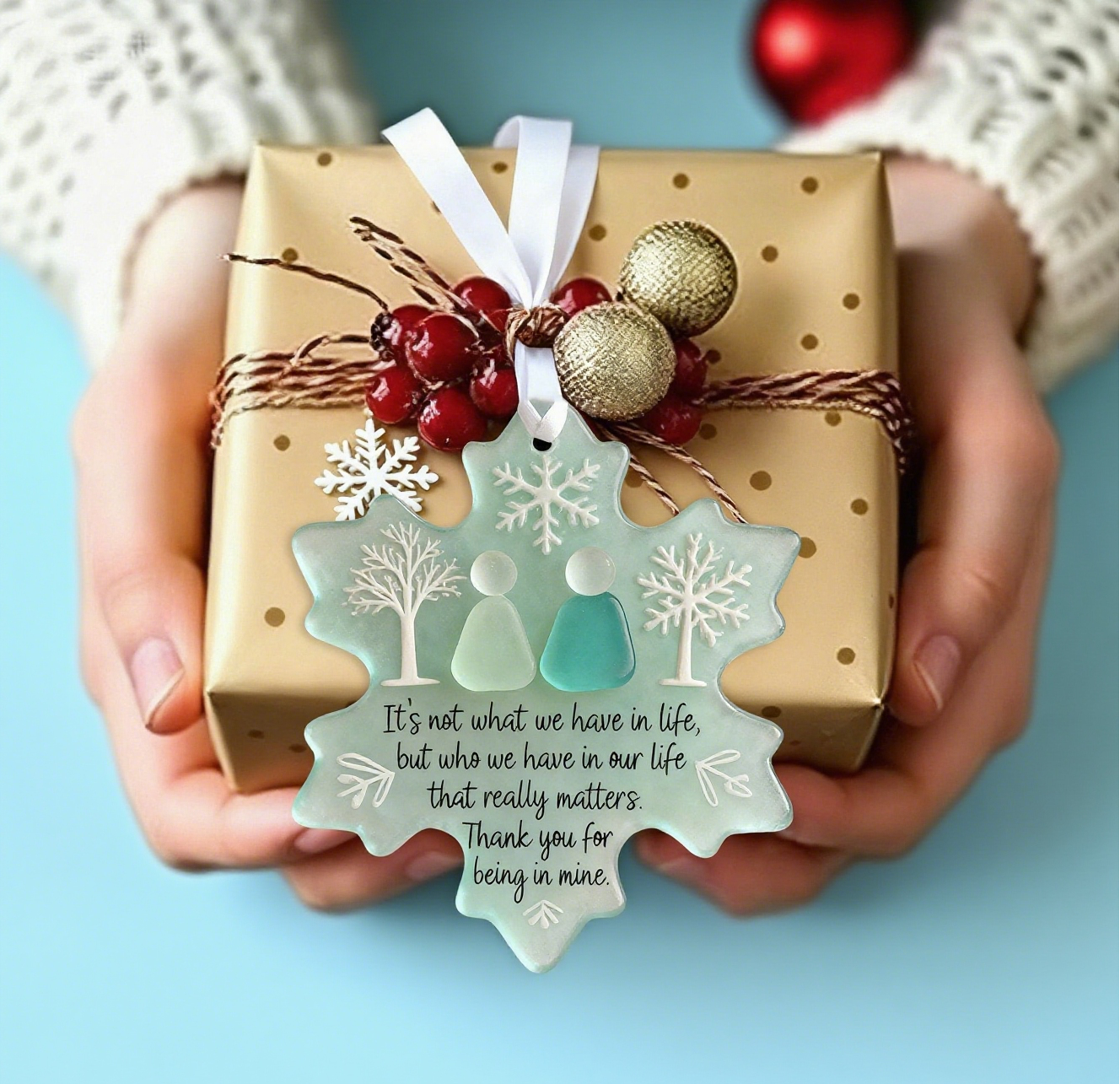 🌊Snowflake-Shaped Sea Glass Friendship Decor❄✨Shaped by Nature & Crafted by Hand!