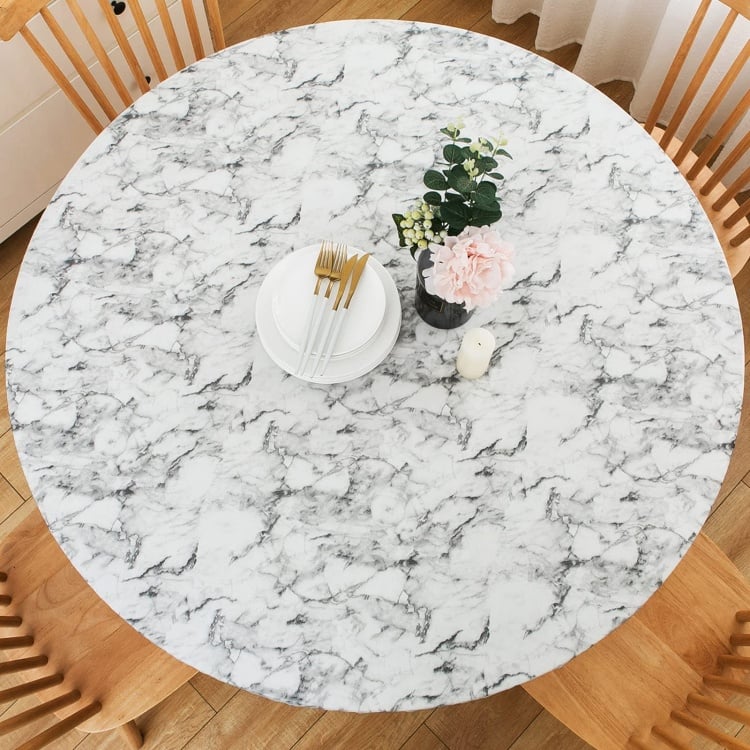 🔥Hot Sale-45% OFF❤️Round Fitted Vinyl Tablecloth with Flannel Backing