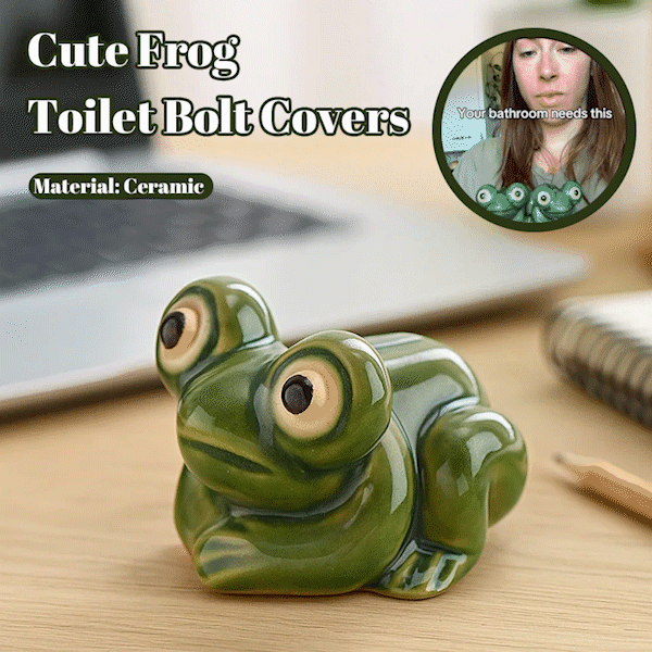 🐸✨ Cute Frog Toilet Bolt Covers