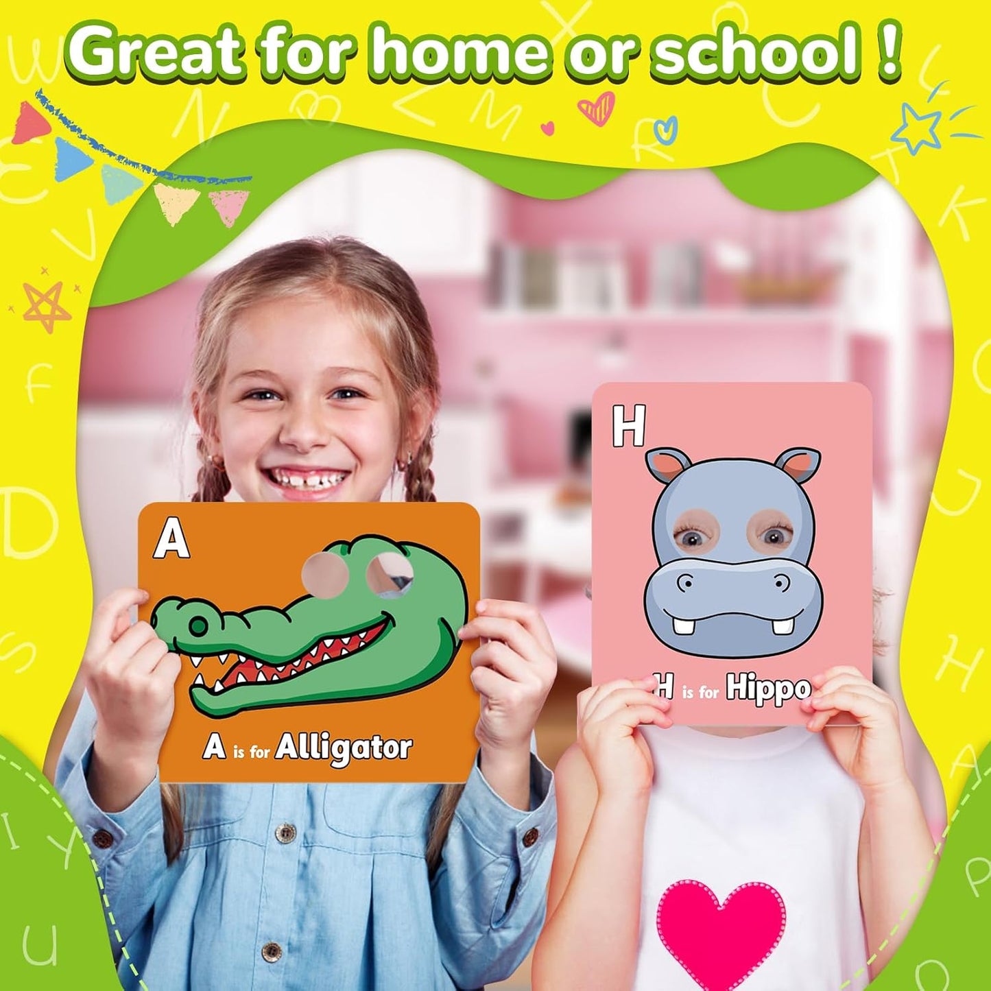 🔥 Last Day 49% OFF 🔥26 Pcs Alphabet ABC Flash Cards with Animal Masks