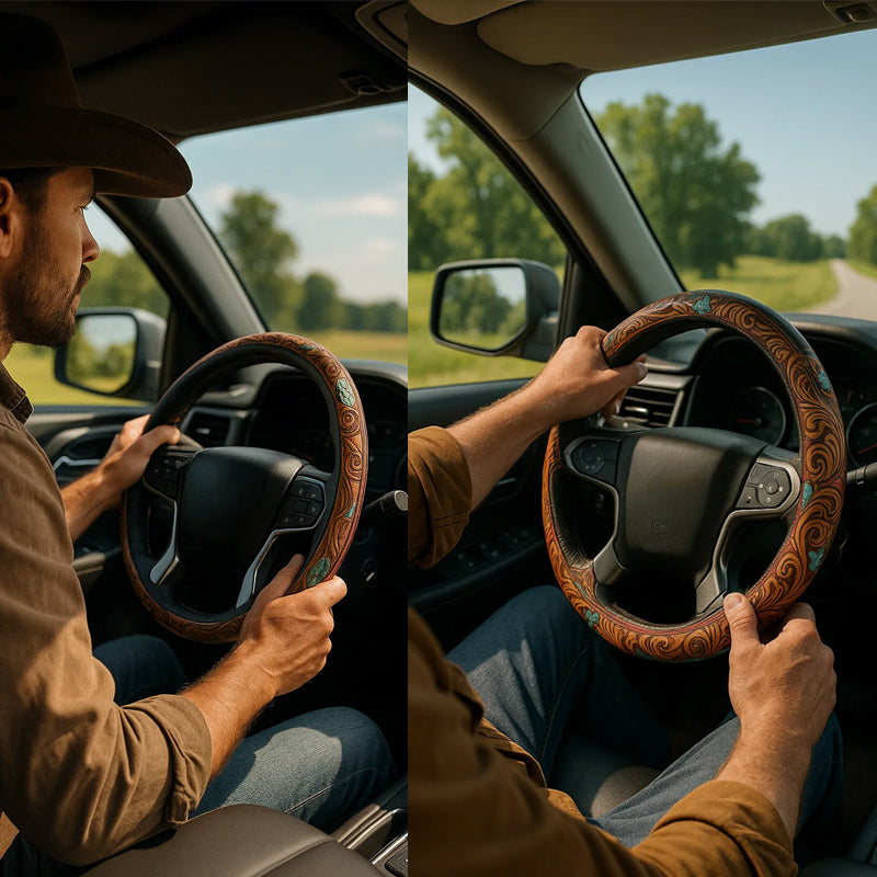 🎯 Buy 2 Only 29.99🎯Retro Western Cowboy Car Universal Steering Wheel Cover