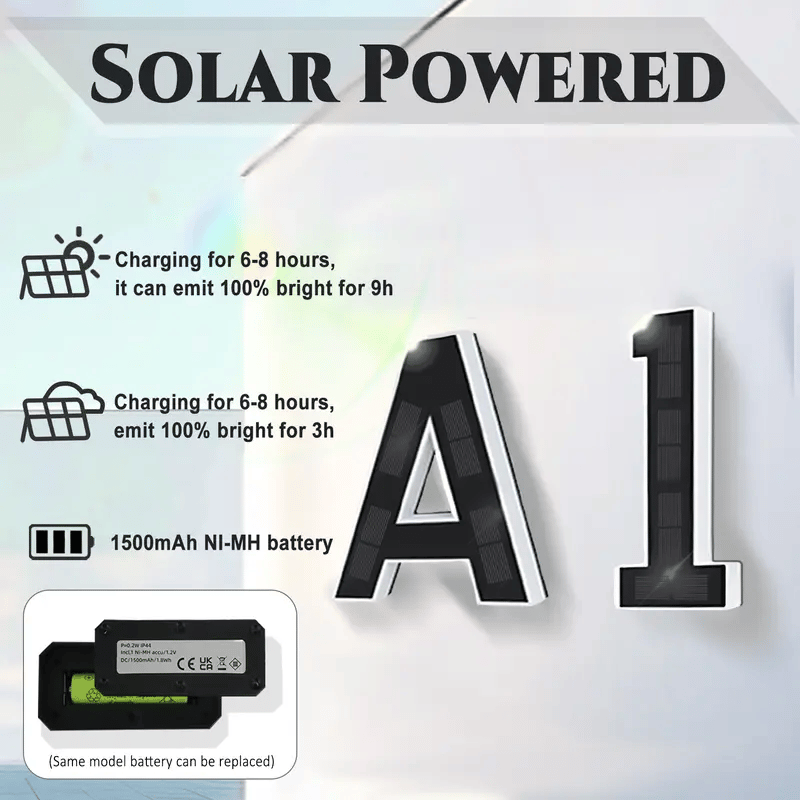 🔥Solar Lighted House Numbers for Outside