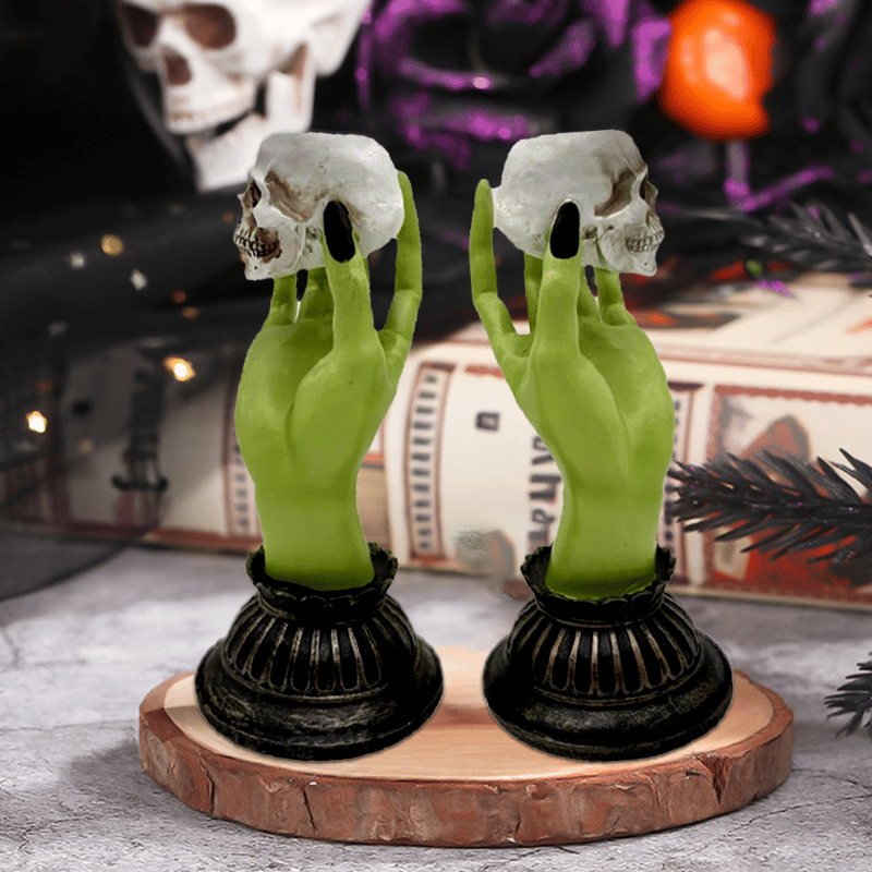 🕯️ Witch Hand Skull Candle Holder – Haunting Gothic Decor ✨