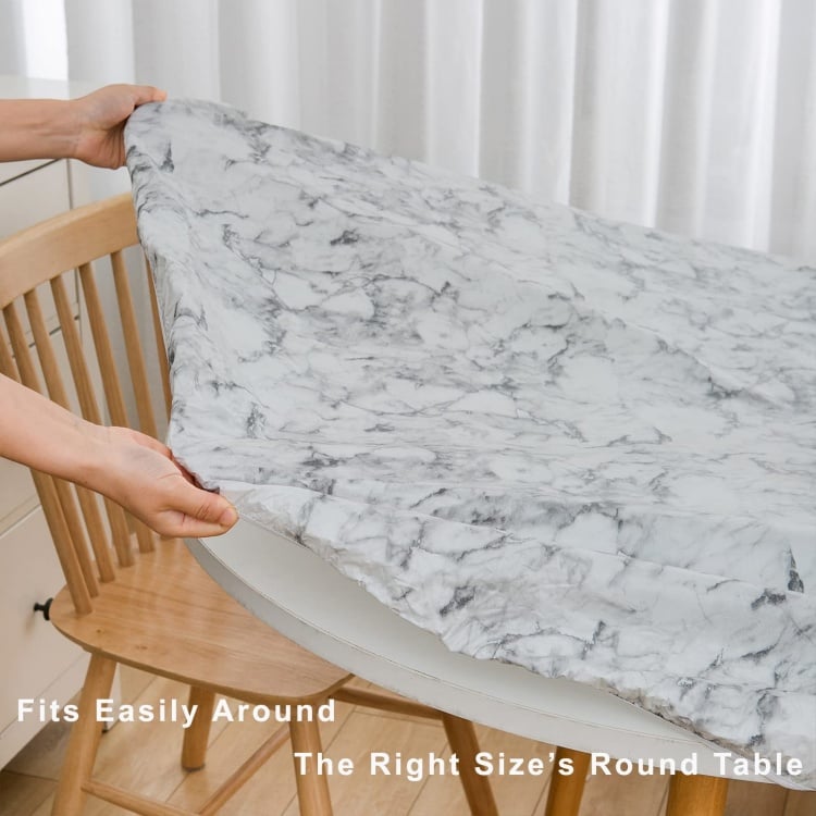🔥Hot Sale-45% OFF❤️Round Fitted Vinyl Tablecloth with Flannel Backing