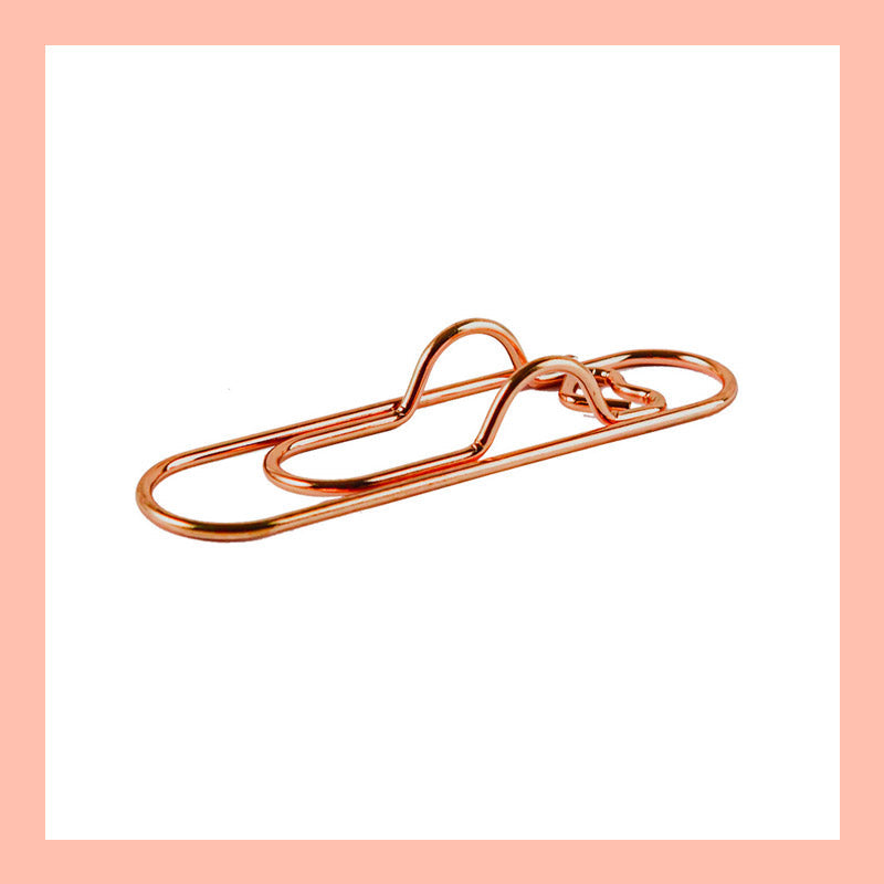 6Pcs 3 Colors Heart Pen Clip Metal Pencil Clips