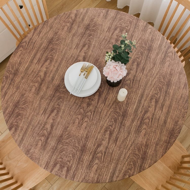 🔥Hot Sale-45% OFF❤️Round Fitted Vinyl Tablecloth with Flannel Backing