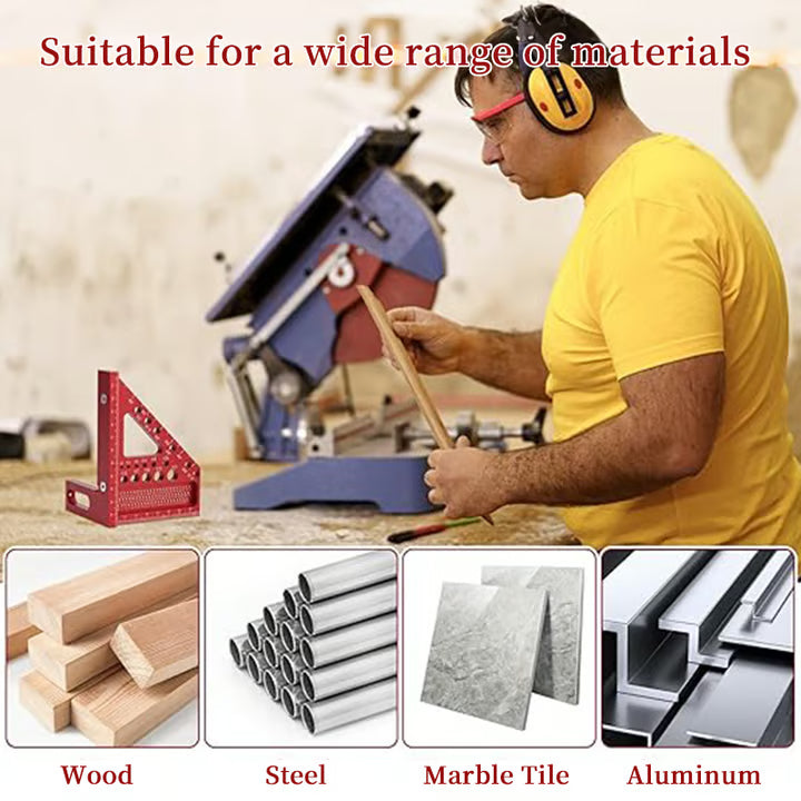 Multifunctional Aluminum Alloy 3D Square Triangle Ruler