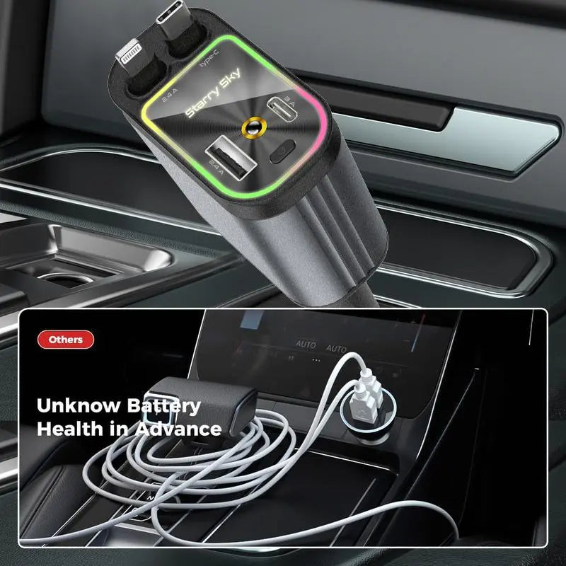 🌟4-in-1 StarLight Retractable Car Charger