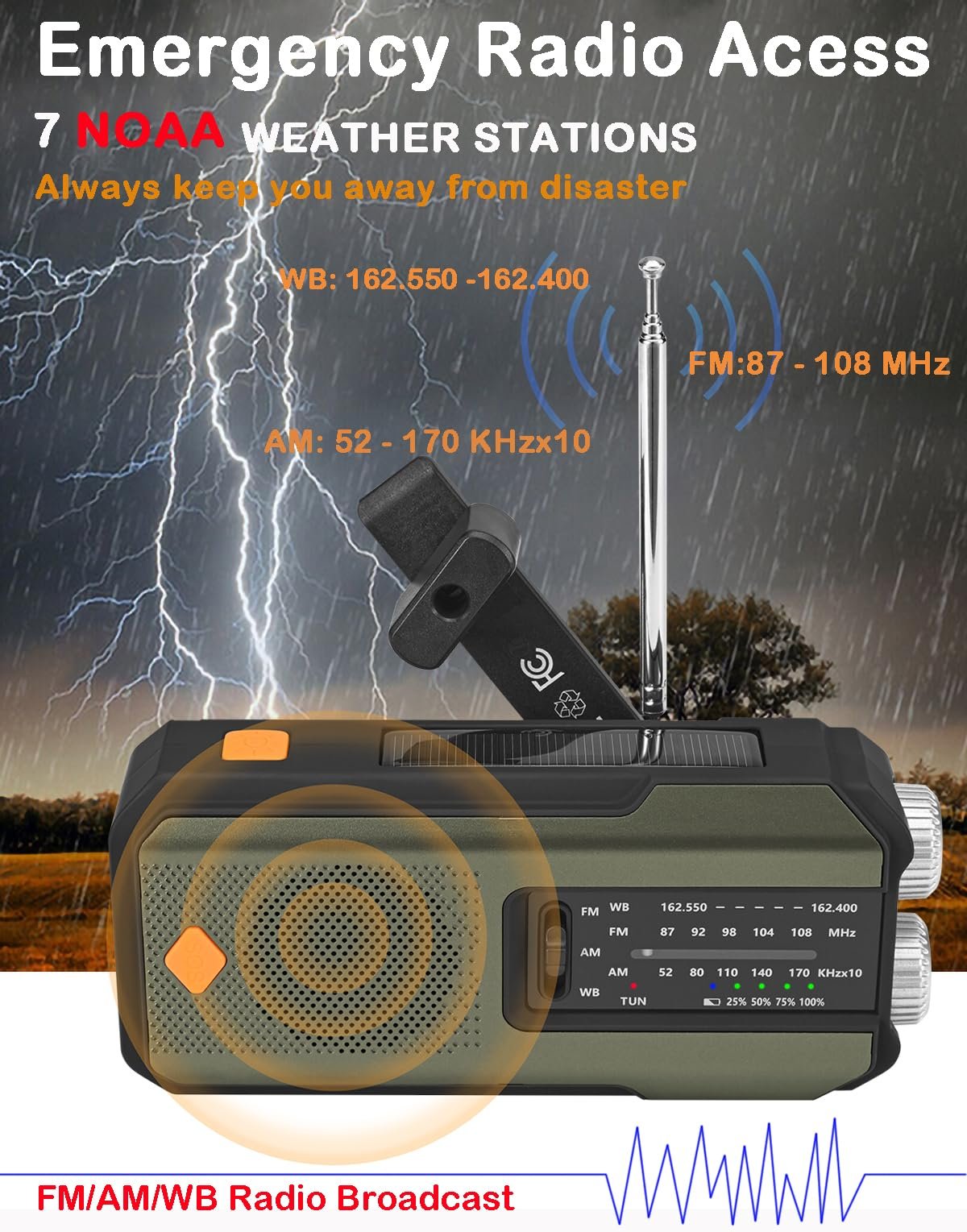 🔥Hot Sale-49% OFF🔥Hand-Crank/Solar Radio