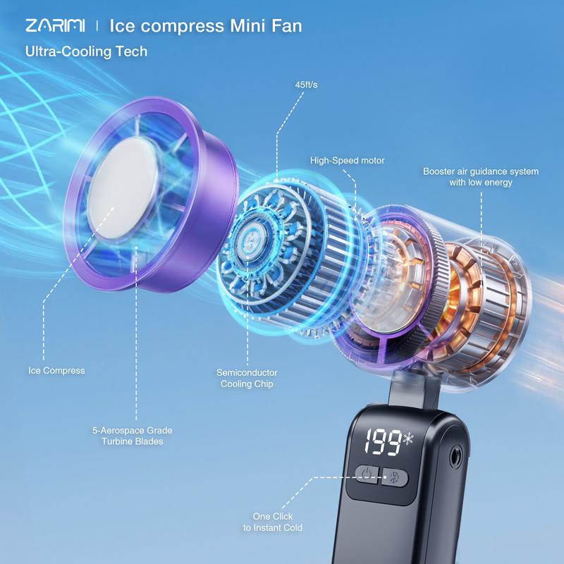 ❄️ Portable Turbo Handheld Fan