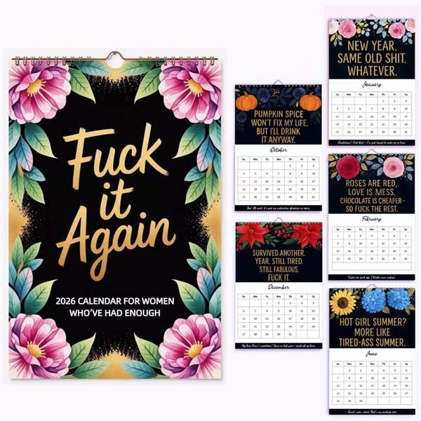 🔥LAST DAY 49% OFF💕Fuck It Again – 2026 Calendar For Women Who’ve Had Enough