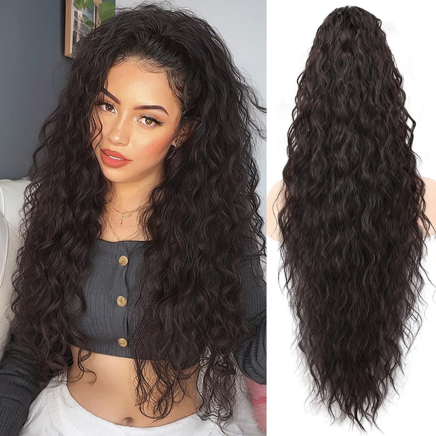 Volumizing Wavy Claw Clip Ponytail