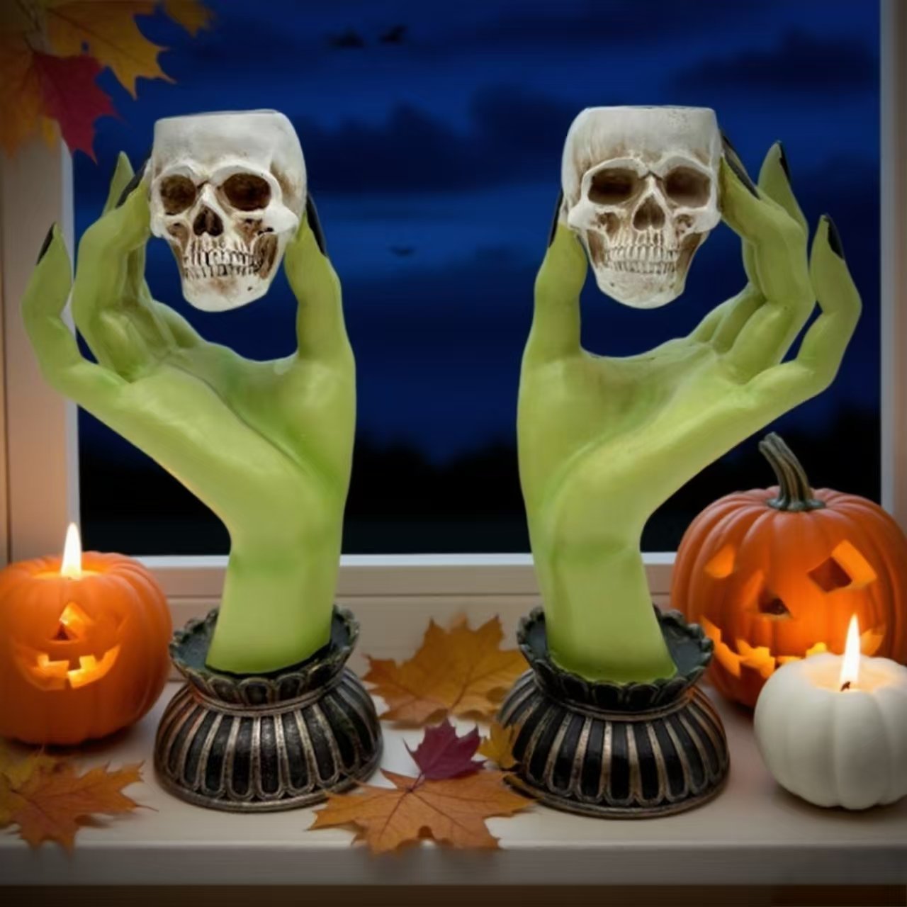 🕯️ Witch Hand Skull Candle Holder – Haunting Gothic Decor ✨