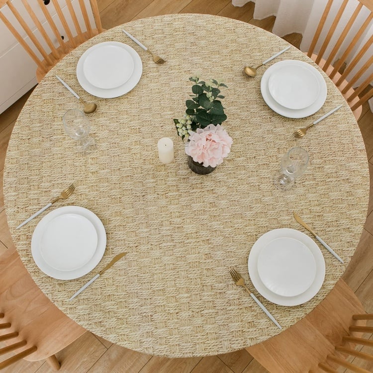 🔥Hot Sale-45% OFF❤️Round Fitted Vinyl Tablecloth with Flannel Backing