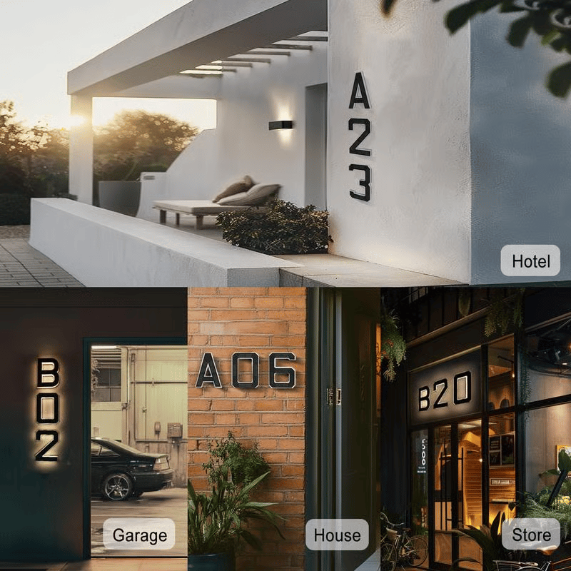 🔥Solar Lighted House Numbers for Outside