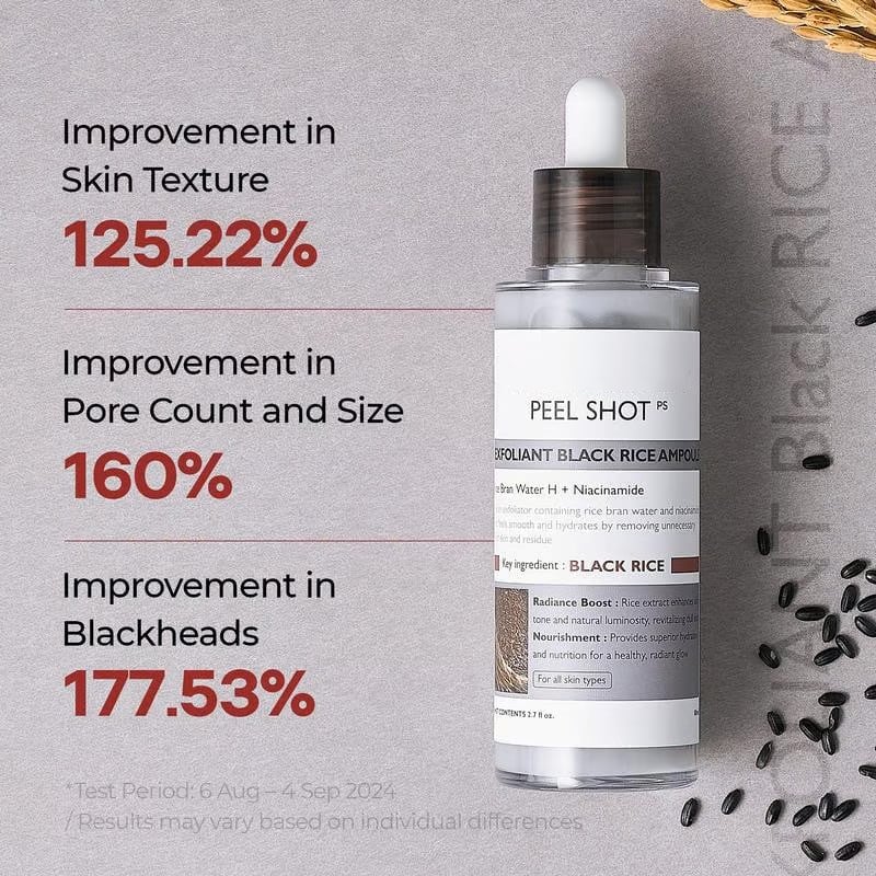 🌿Peel Shot Glow Rice Ampoule Duo - Serums for Brightening, Exfoliating, and Moisturizing🌾
