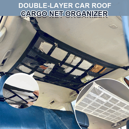 Double-Layer Car Roof Cargo Net Organizer