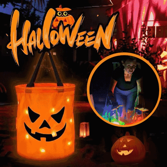 💥LAST DAY SALE 49% OFF💥 Halloween Candy Bucket with LED Lights Trick or Treat Bags for Kids and Adults Halloween Basket