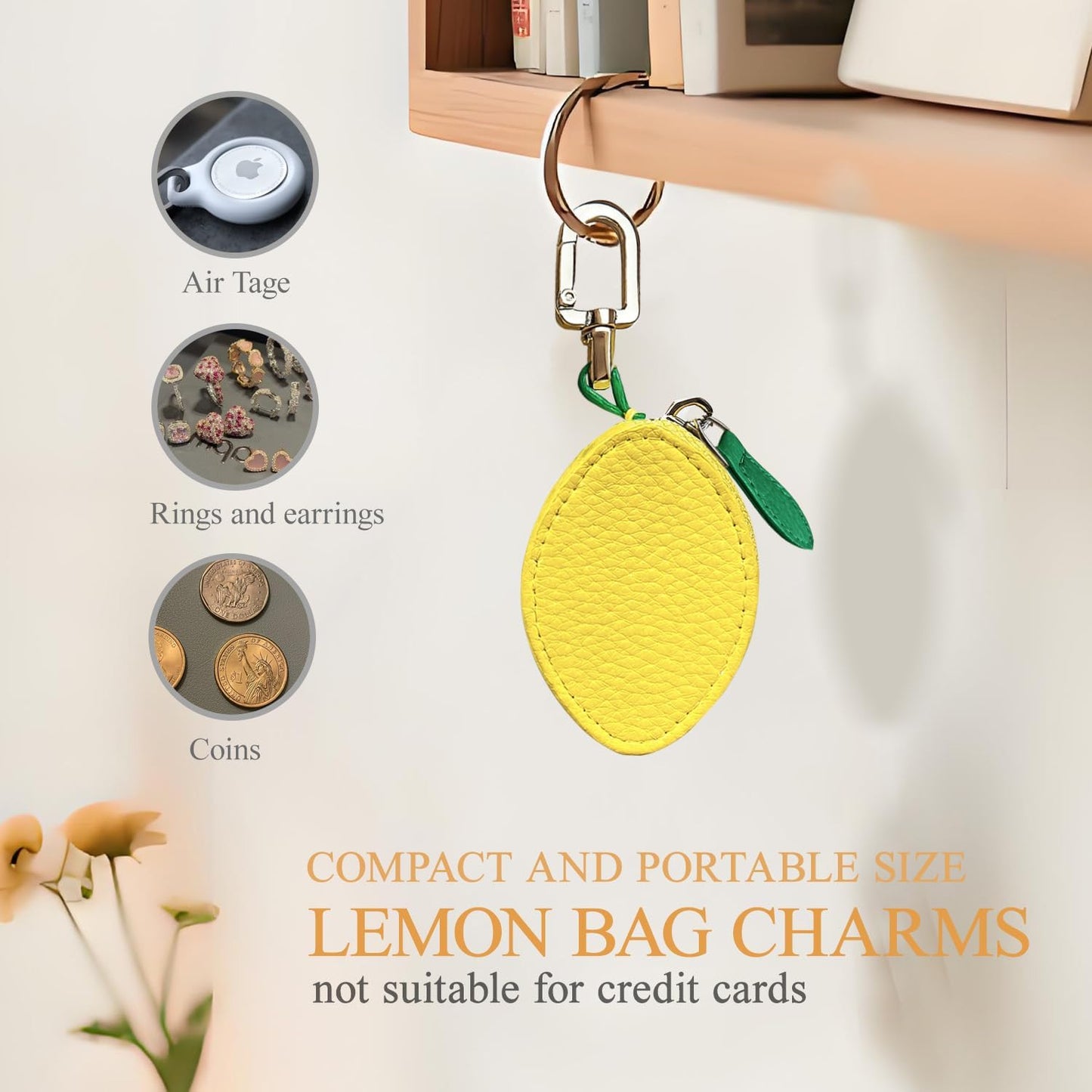 🍋 Mini Coin Purse – Cute Keychain Wallet for Girls
