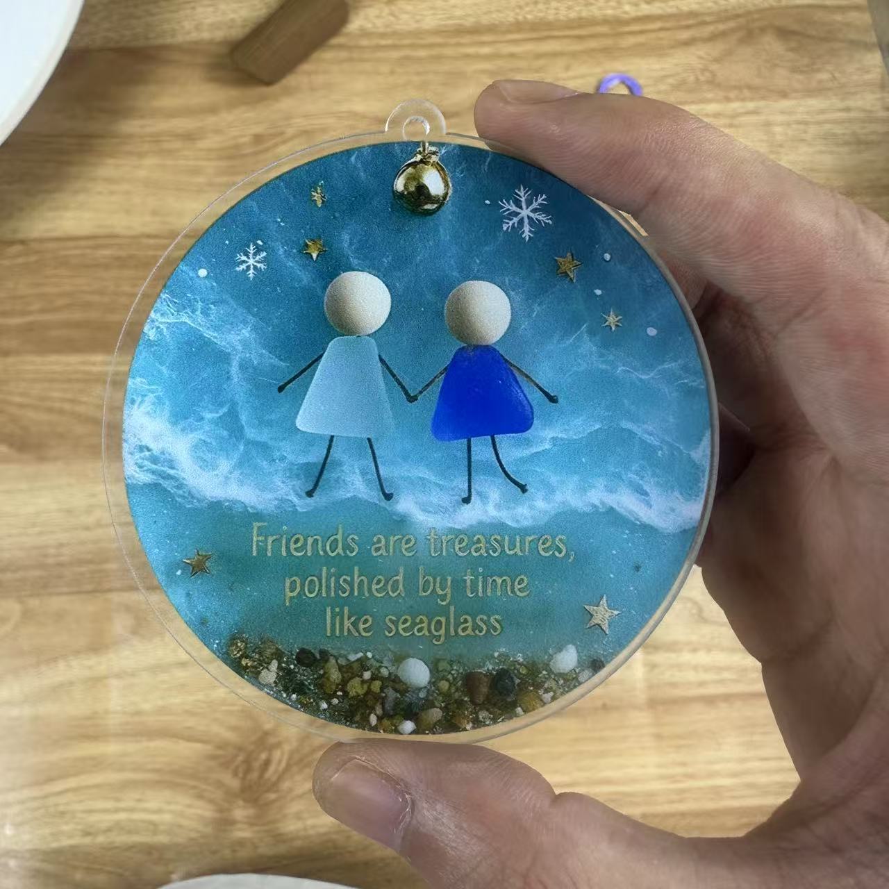 🌊Friendship Sea  Glass Christmas Ornament✨Shaped by Nature & Crafted by Hand💝