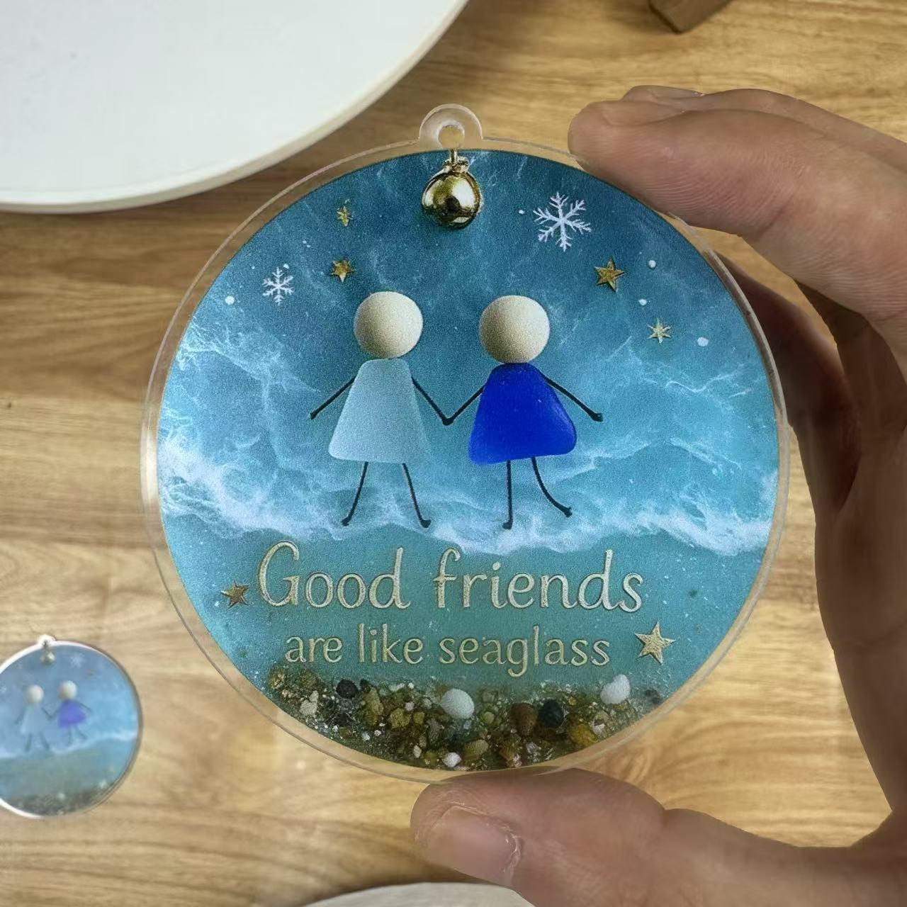🌊Friendship Sea  Glass Christmas Ornament✨Shaped by Nature & Crafted by Hand💝