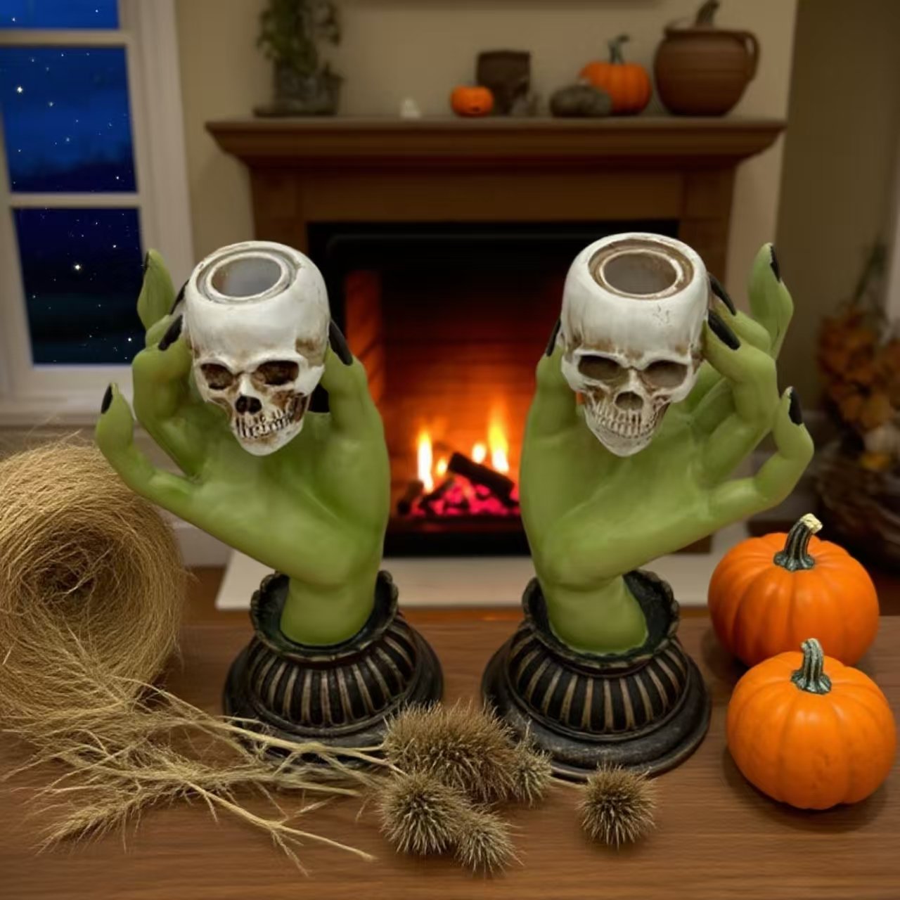🕯️ Witch Hand Skull Candle Holder – Haunting Gothic Decor ✨